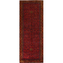 Hamadan Persian Rug 10x3 ft - Semi Antique Afshan Red, Blue Hand Knotted | front view | SKU 111232