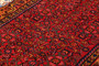 Hamadan Persian Rug 10'7" x 3'10" - Semi Antique Afshan Red, Blue Hand Knotted | corner detail | SKU 111232