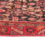 Hamadan Persian Rug 9'10" x 3'5" - Semi Antique Afshan Red, Blue Hand Knotted | corner detail | SKU 111233