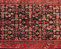Hamadan Persian Rug 9'10" x 3'5" - Semi Antique Afshan Red, Blue Hand Knotted | back view | SKU 111233