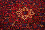 Hamadan Persian Rug 12x3 ft - Semi Antique Afshan Red, Blue Hand Knotted | detail view | SKU 111235