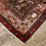 Hamadan Persian Rug 6'3" x 3'8" - Semi Antique Afshan Red, Blue Hand Knotted | corner detail | SKU 111237