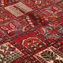 Bakhtiari Persian Rug 12'6" x 10'6" - Semi Antique Medallion Blue, Crimson Hand Knotted | texture detail | SKU 111300