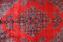 Vist Persian Rug 10'10" x 5'7" - Semi Antique Geometric Red, Beige Hand Knotted | corner detail | SKU 111302