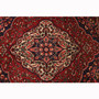 Bakhtiari Persian Rug 9'10" x 6'11" - Semi Antique Medallion Blue, Crimson Hand Knotted | pile detail | SKU 111303