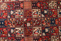 Bakhtiari Persian Rug 9x5 ft - Semi Antique Kheshti (Garden), Geometric Madder Red, Cream, Navy Blue Hand Knotted | full view | SKU 111304