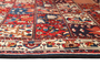 Bakhtiari Persian Rug 9x5 ft - Semi Antique Medallion Blue, Crimson Hand Knotted | back view | SKU 111304