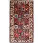 Bakhtiari Persian Rug 10'0" x 5'5" - Semi Antique Medallion Blue, Crimson Hand Knotted | front view | SKU 111305