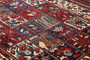 Bakhtiari Persian Rug 10'0" x 5'5" - Semi Antique Medallion Blue, Crimson Hand Knotted | corner detail | SKU 111305