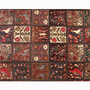 Bakhtiari Persian Rug 10x5 ft - Semi Antique Medallion Blue, Crimson Hand Knotted | pile detail | SKU 111306