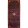 Bijar Persian Rug 11'10" x 4'11" - Semi Antique Medallion Crimson, Navy Blue Hand Knotted | front view | SKU 111307