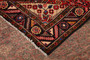 Borchelu Persian Rug 11'10" x 5'6" - Semi Antique Medallion Camel, Blue Hand Knotted | pile detail | SKU 111308