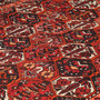 Bakhtiari Persian Rug 9x6 ft - Semi Antique Medallion Blue, Crimson Hand Knotted | back view | SKU 111309