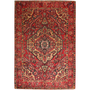 Bakhtiari Persian Rug 10x6 ft - Semi Antique Medallion (Toranj), Geometric Madder Red, Crimson, Dark Red Hand Knotted | front view | SKU 111311
