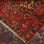 Bakhtiari Persian Rug 10'3" x 6'11" - Semi Antique Medallion Blue, Crimson Hand Knotted | corner detail | SKU 111311