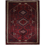Lori Persian Rug 9'10" x 7'5" - Semi Antique Geometric Red, Brown Hand Knotted | front view | SKU 111312