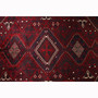 Lori Persian Rug 9'10" x 7'5" - Semi Antique Geometric Red, Brown Hand Knotted | pile detail | SKU 111312