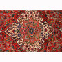 Bakhtiari Persian Rug 10'7" x 6'11" - Semi Antique Medallion Blue, Crimson Hand Knotted | pile detail | SKU 111313