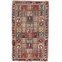 Bakhtiari Persian Rug 9x5 ft - Semi Antique Medallion Blue, Crimson Hand Knotted | front view | SKU 111314