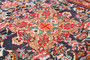 Bakhtiari Persian Rug 10'5" x 6'11" - Semi Antique Medallion Blue, Crimson Hand Knotted | corner detail | SKU 111315