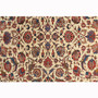 Isfahan Persian Rug 9'4" x 6'8" - Semi Antique Medallion Crimson, Cream Hand Knotted | pile detail | SKU 111316