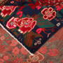 Afshar Persian Rug 9'7" x 6'7" - Semi Antique Medallion Crimson, Brown Hand Knotted | corner detail | SKU 111317