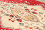 Tabriz Persian Rug 11'2" x 6'11" - Semi Antique Medallion Red, Cream Hand Knotted | detail view | SKU 111318