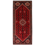 Lori Persian Rug 9'9" x 4'1" - Semi Antique Geometric Red, Brown Hand Knotted | front view | SKU 111321