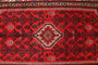Lori Persian Rug 9x4 ft - Semi Antique Geometric Red, Brown Hand Knotted | side view | SKU 111321