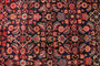 Arak Persian Rug 10x5 ft - Semi Antique Medallion Crimson, Red Hand Knotted | corner detail | SKU 111323