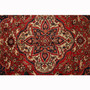 Bakhtiari Persian Rug 11'10" x 8'6" - Semi Antique Medallion Blue, Crimson Hand Knotted | pile detail | SKU 111324