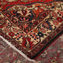Bakhtiari Persian Rug 11'10" x 8'6" - Semi Antique Medallion Blue, Crimson Hand Knotted | corner detail | SKU 111324