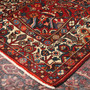 Bakhtiari Persian Rug 13'0" x 10'5" - Semi Antique Medallion Blue, Crimson Hand Knotted | corner detail | SKU 111326