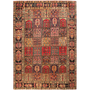 Bakhtiari Persian Rug 9x6 ft - Semi Antique Medallion Blue, Crimson Hand Knotted | front view | SKU 111327