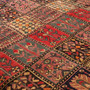 Bakhtiari Persian Rug 9'10" x 6'11" - Semi Antique Medallion Blue, Crimson Hand Knotted | back view | SKU 111327