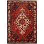 Bakhtiari Persian Rug 10'3" x 6'12" - Semi Antique Medallion Blue, Crimson Hand Knotted | front view | SKU 111329