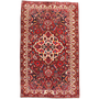 Bakhtiari Persian Rug 8x5 ft - Semi Antique Medallion Blue, Crimson Hand Knotted | front view | SKU 111333