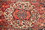 Bakhtiari Persian Rug 8x5 ft - Semi Antique Medallion Blue, Crimson Hand Knotted | full view | SKU 111334