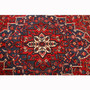 Bakhtiari Persian Rug 13x10 ft - Semi Antique Medallion Toranj, Herati Mahi Madder Red, Navy Blue, Cream Hand Knotted | pile detail | SKU 111338
