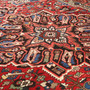 Bakhtiari Persian Rug 13x9 ft - Semi Antique Medallion Blue, Crimson Hand Knotted | back view | SKU 111339