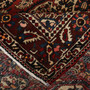 Bakhtiari Persian Rug 8'2" x 5'3" - Semi Antique Medallion Blue, Crimson Hand Knotted | corner detail | SKU 111355