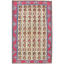 Nain Persian Rug 5x3 ft -  Medallion Cream, Beige Hand Knotted | front view | SKU 111357