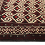 Turkmen Persian Rug 3x2 ft - Semi Antique Geometric Crimson, Navy Blue Hand Knotted | side view | SKU 111360