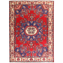 Tafresh Persian Rug 6'3" x 4'5" - Semi Antique Medallion Crimson, Beige Hand Knotted | front view | SKU 111363