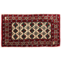 Baluch Persian Rug 3'5" x 1'11" - Semi Antique Mihrab Red, Blue Hand Knotted | front view | SKU 111365