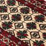 Baluch Persian Rug 3'5" x 1'11" - Semi Antique Mihrab Red, Blue Hand Knotted | back view | SKU 111365