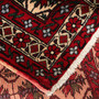 Baluch Persian Rug 3'5" x 1'11" - Semi Antique Mihrab Red, Blue Hand Knotted | corner detail | SKU 111365