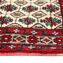 Baluch Persian Rug 3'5" x 1'11" - Semi Antique Mihrab Red, Blue Hand Knotted | side view | SKU 111365