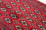 Turkmen Persian Rug 4'3" x 1'12" - Semi Antique Geometric Crimson, Navy Blue Hand Knotted | detail view | SKU 111366