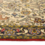 Qum Persian Rug 5'1" x 3'11" - Semi Antique Medallion Beige, Red Hand Knotted | pile detail | SKU 111373
